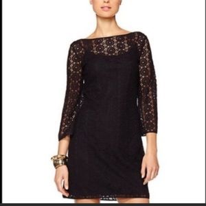 Black lace shift dress